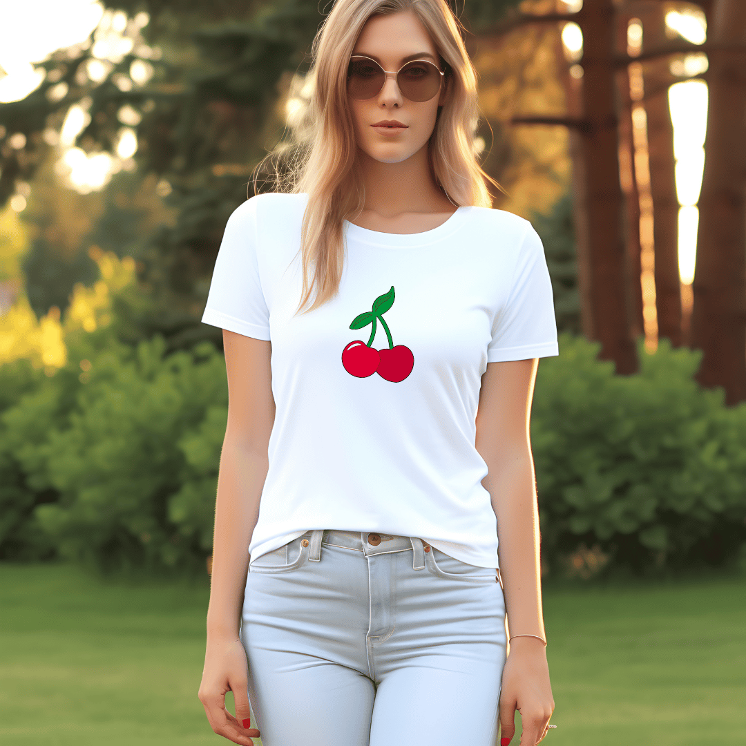 Cherry Retro Fruit Tee For Summer – The Desert Tulip Boutique