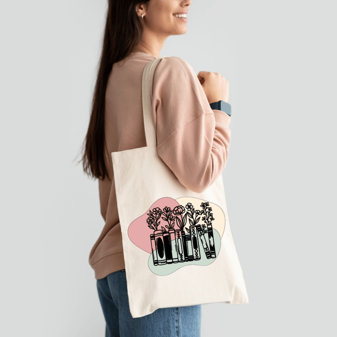 Boho Literary Garden Premium Canvas Tote Bag