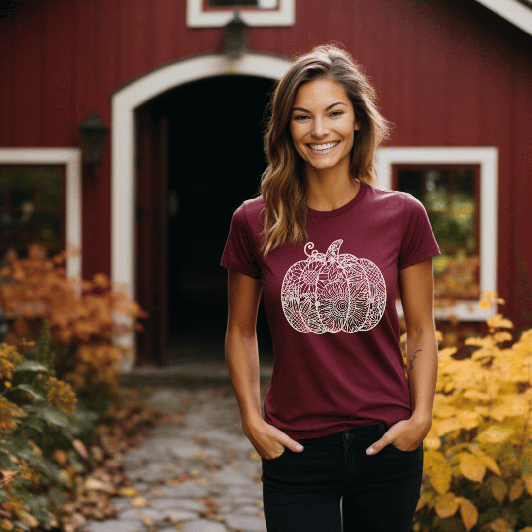 Floral Pumpkin Mandala T-Shirt