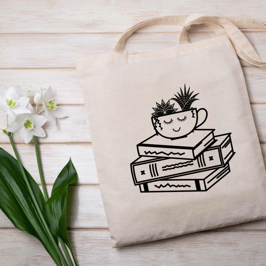 Succulents and Books Tote Bag