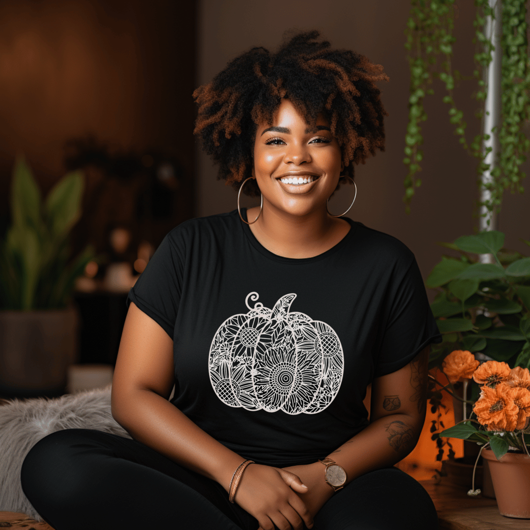Floral Pumpkin Mandala T-Shirt