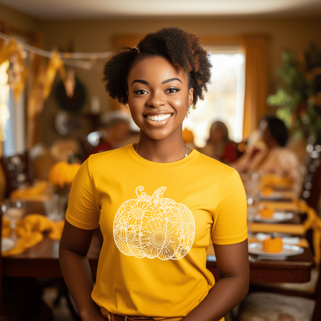Floral Pumpkin Mandala T-Shirt