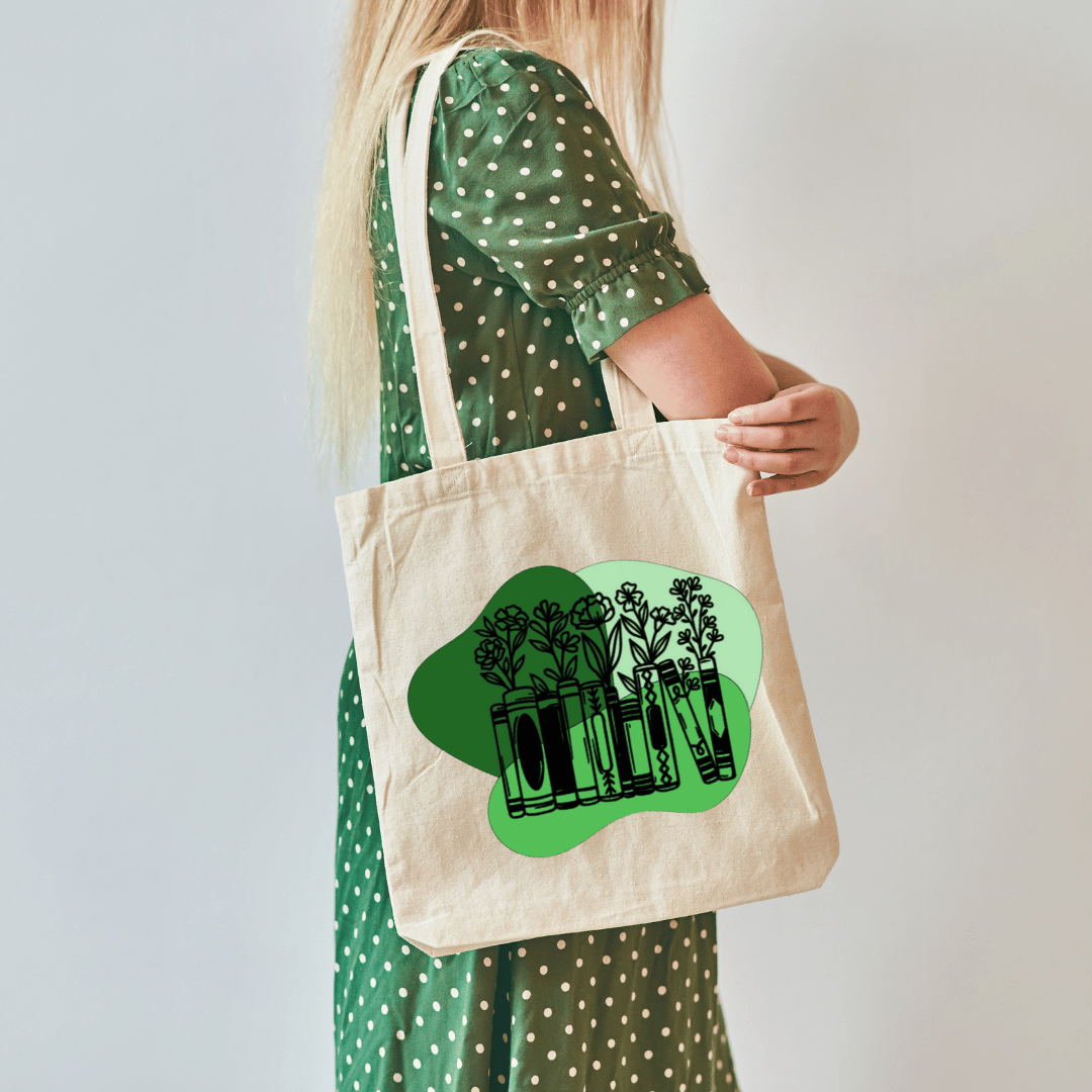 Boho Literary Garden Premium Canvas Tote Bag
