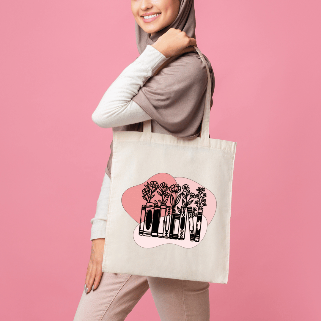 Boho Literary Garden Premium Canvas Tote Bag