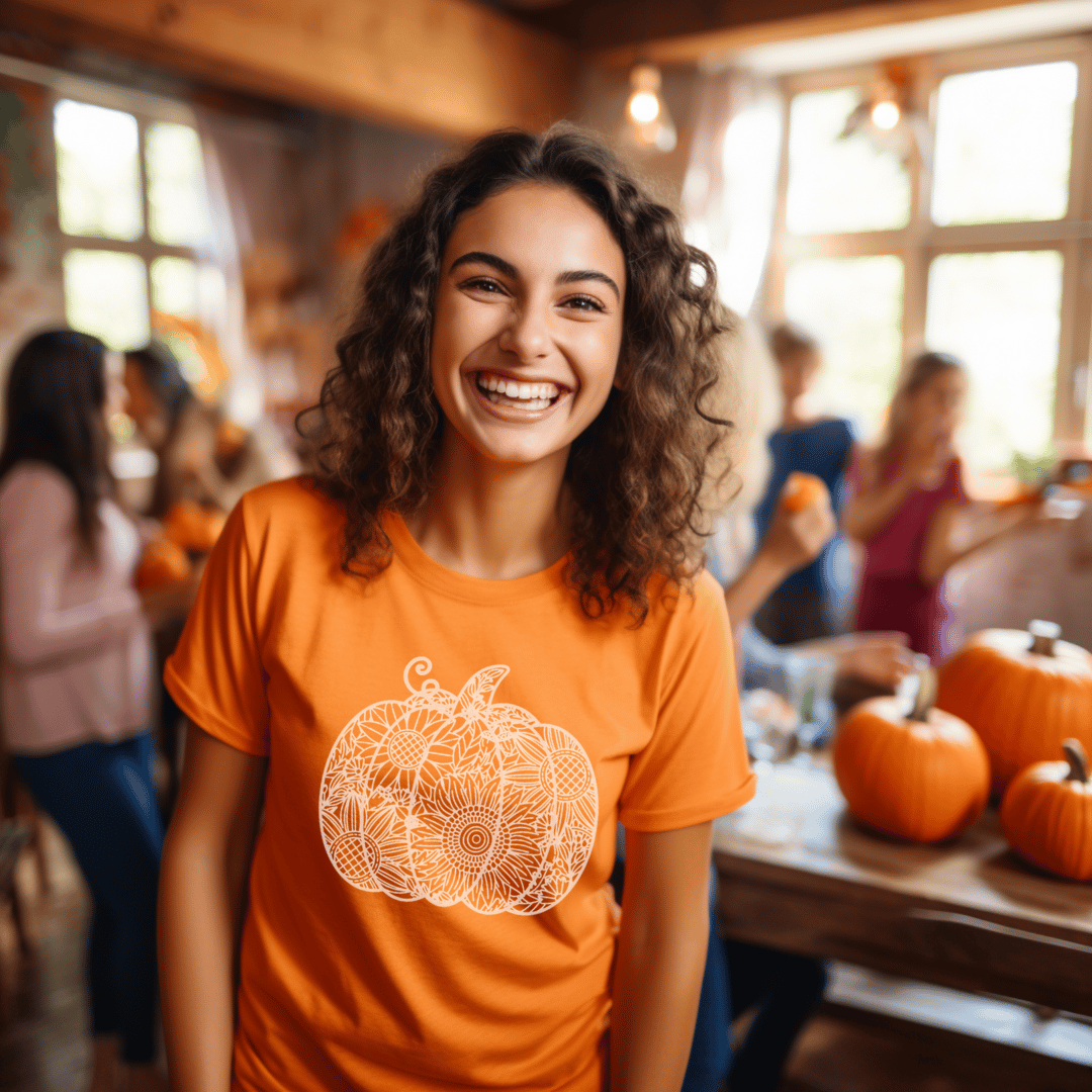 Floral Pumpkin Mandala T-Shirt