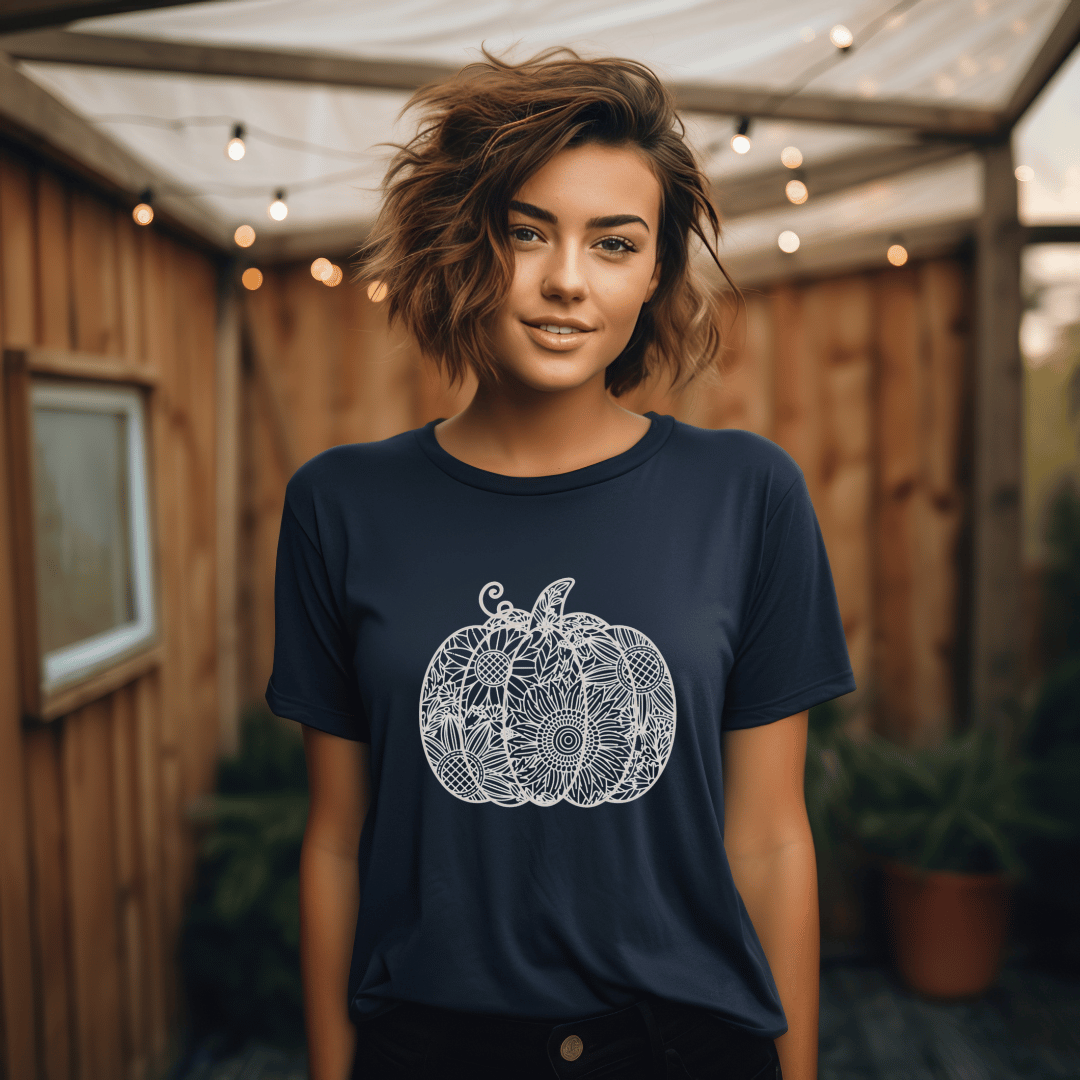 Floral Pumpkin Mandala T-Shirt