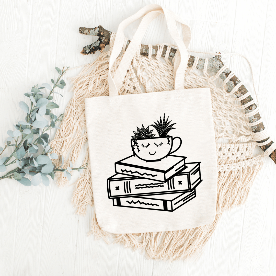 Succulents and Books Tote Bag