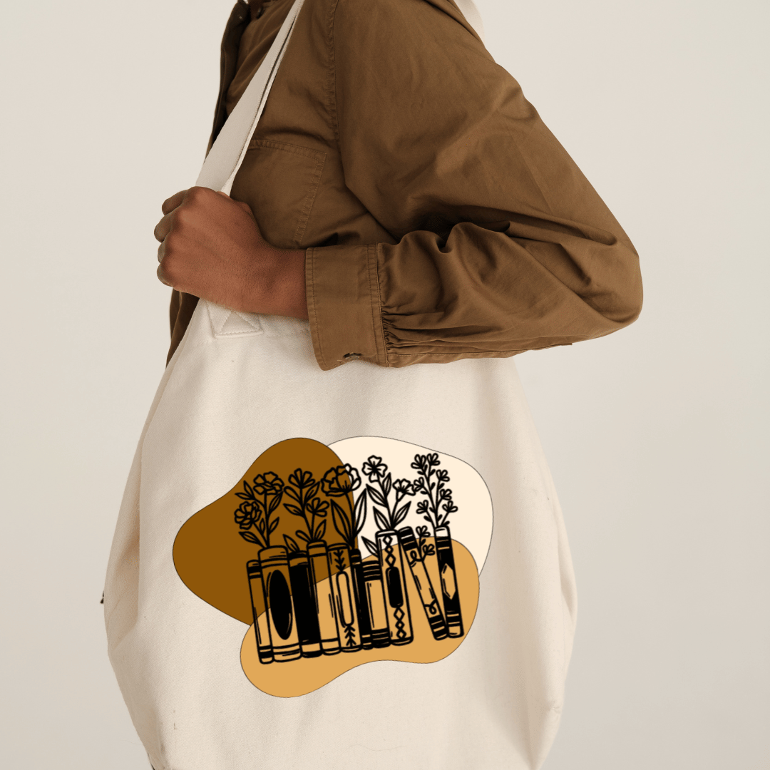Boho Literary Garden Premium Canvas Tote Bag