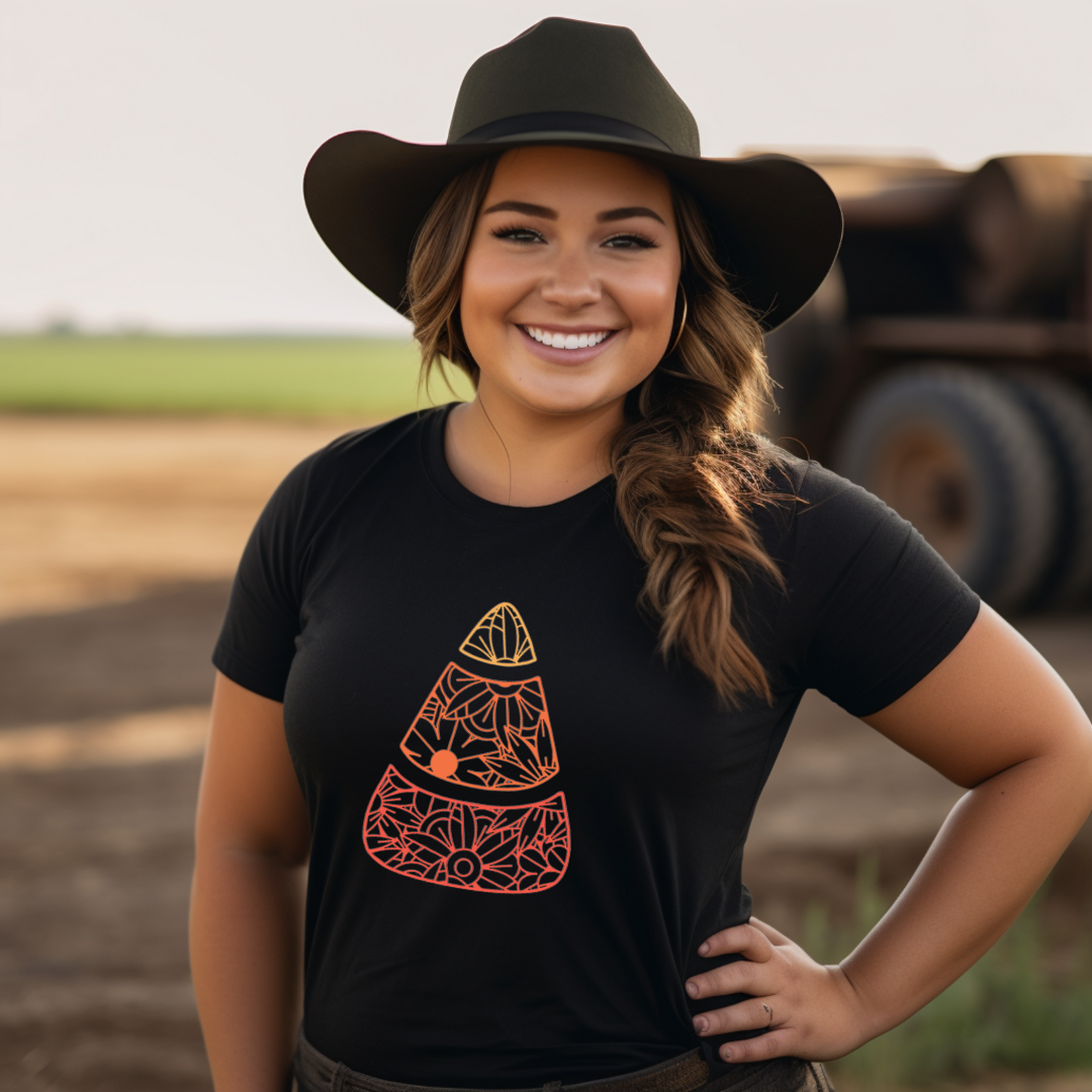 Candy Corn Mandala T-Shirt