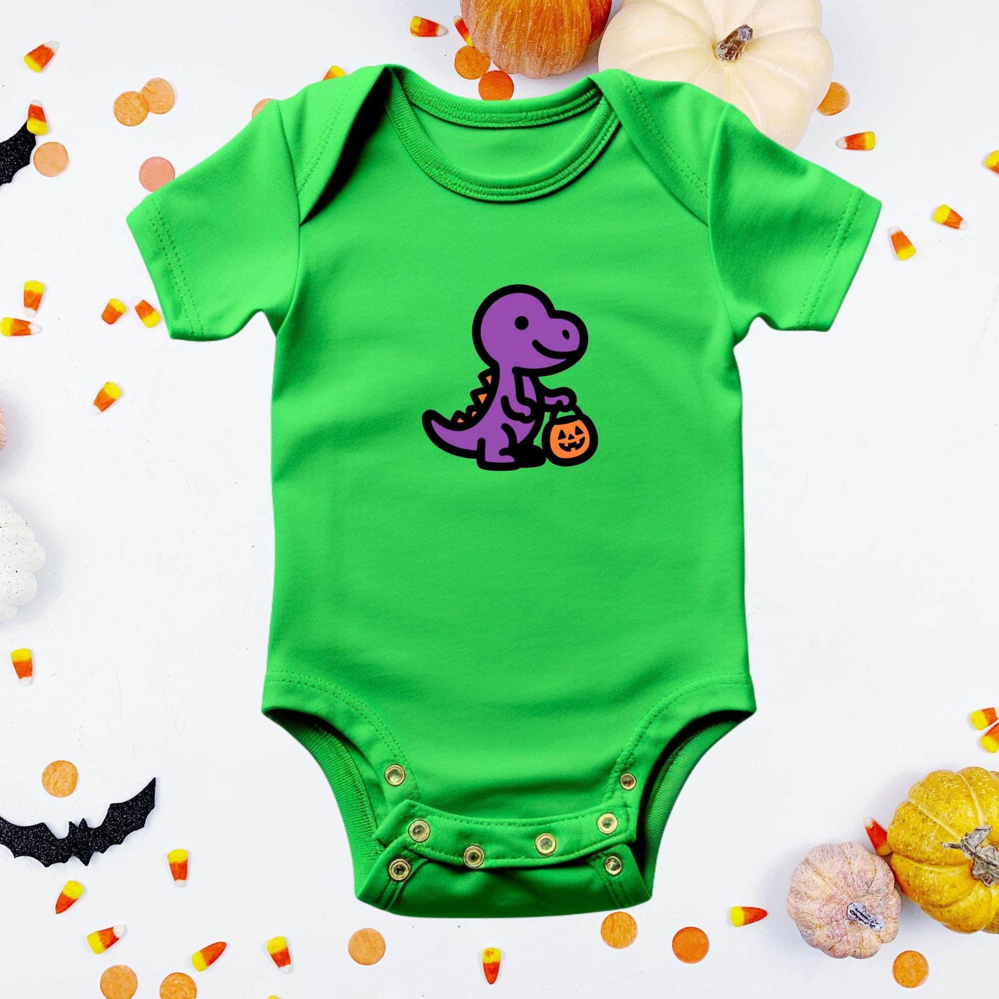 Halloween Trick-or-Treat Dinosaur Baby and Toddler Onesie