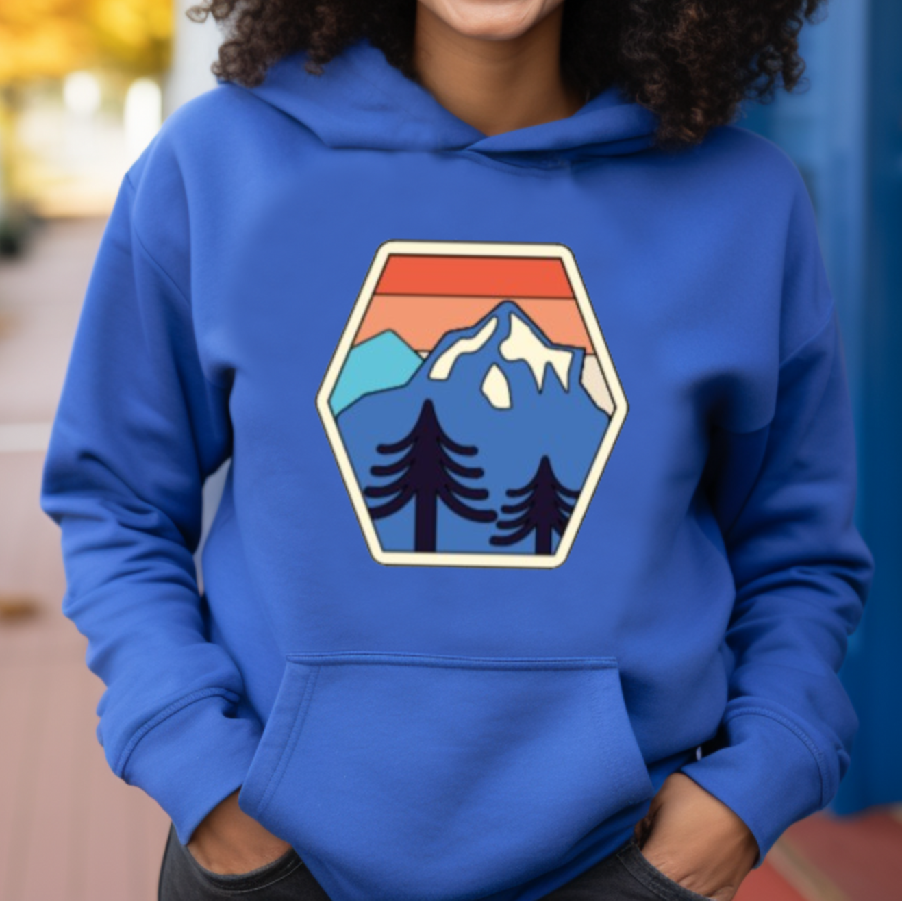 Retro Mountain Patch Hoodie