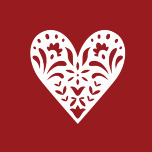 Scandinavian Folk Heart T-Shirt - Nordic Valentine Love
