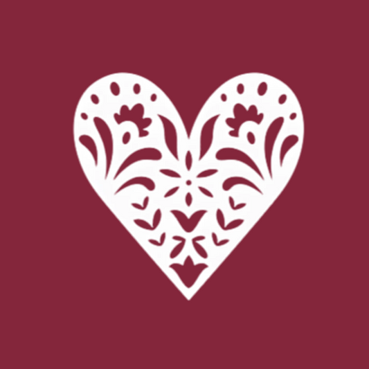 Scandinavian Folk Heart Sweatshirt - Nordic Valentine Love