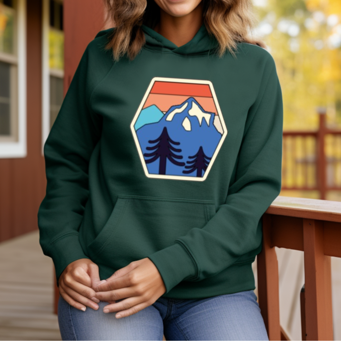 Retro Mountain Patch Hoodie