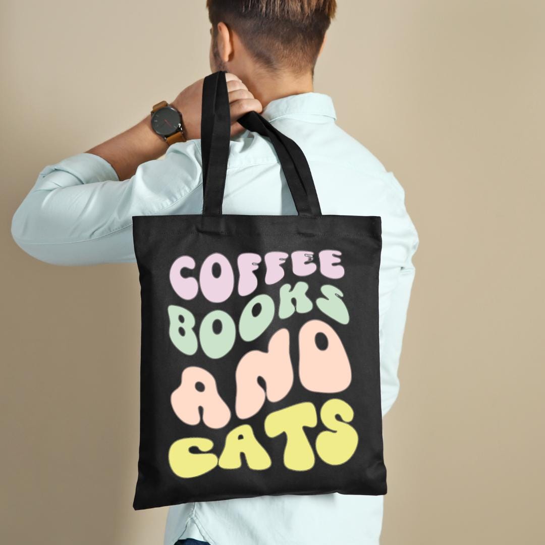 Coffee, Books & Dogs Cats Tote Bag