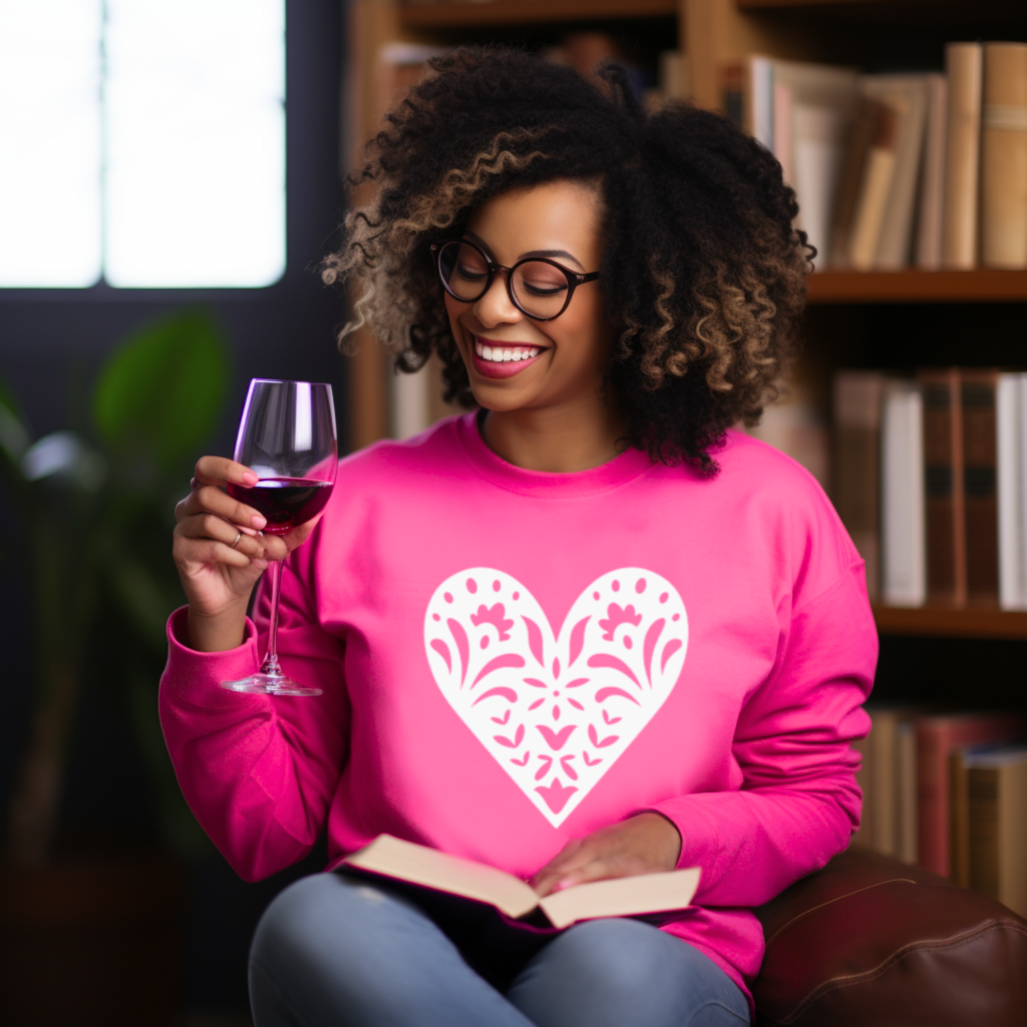 Scandinavian Folk Heart Hoodie - Nordic Valentine Love