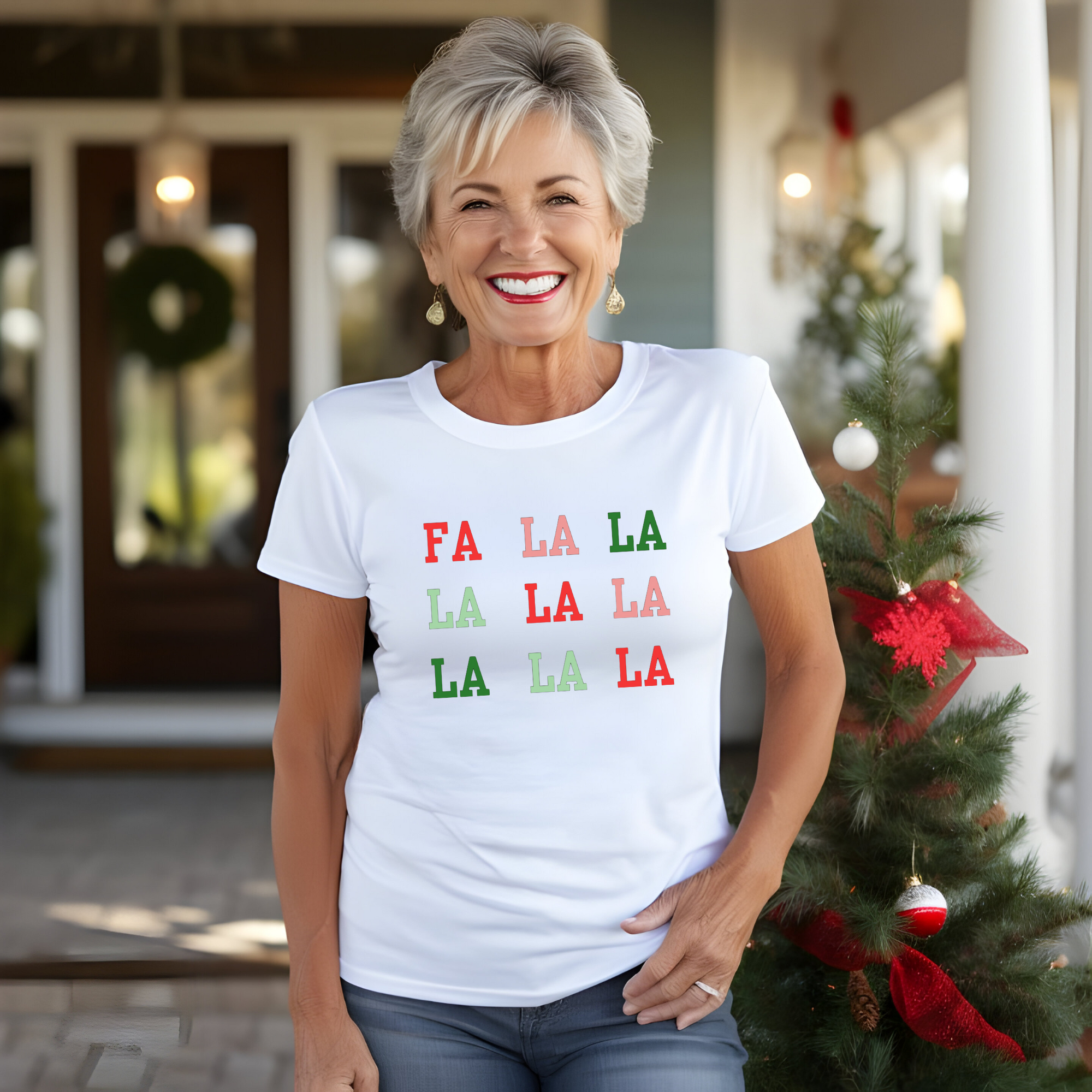 Fa La La La La Festive Christmas Shirt, Festive, Holiday, Christmas Party, Cheer, Gift