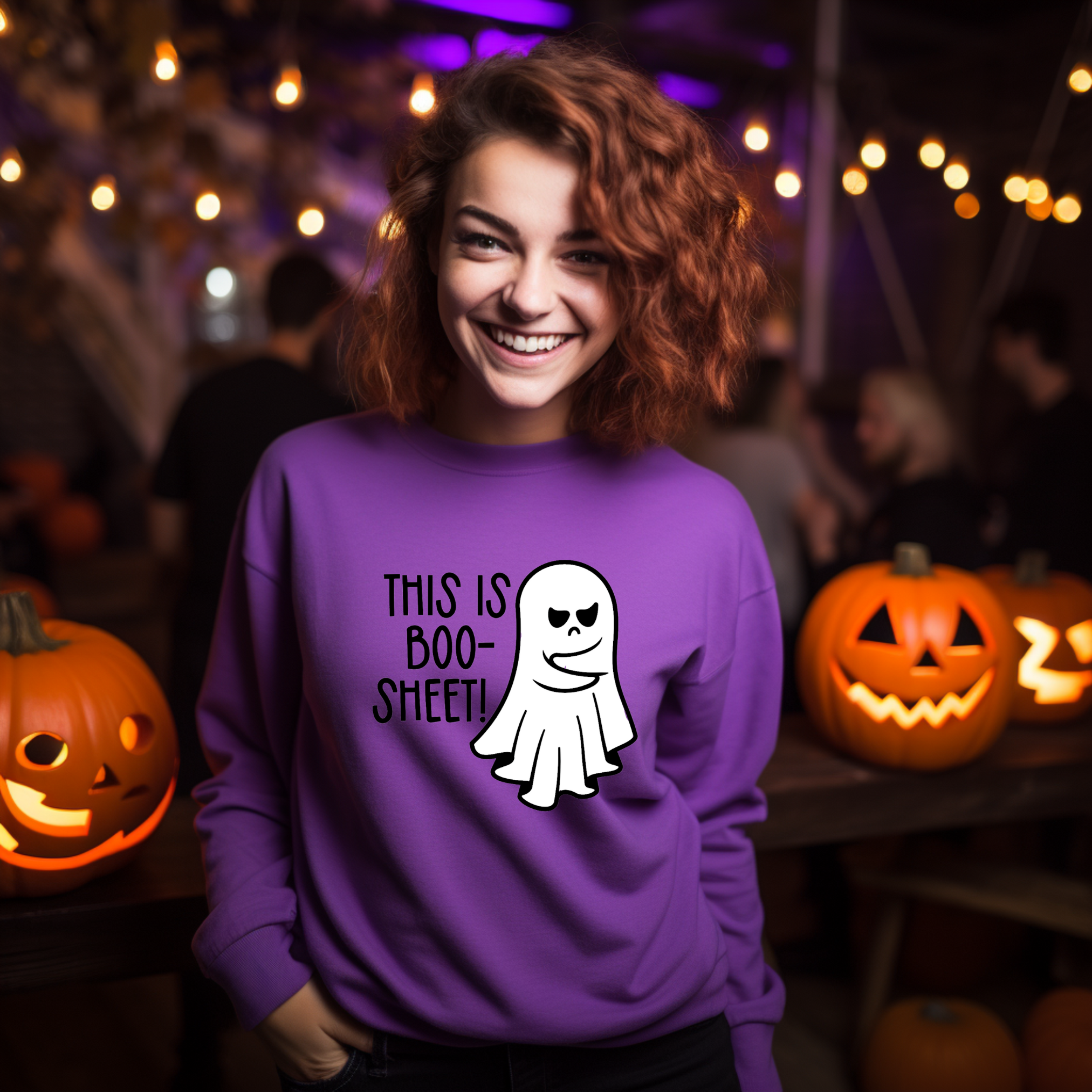 This Is Boo-Sheet! Ghostly Pun Halloween Sweatshirt