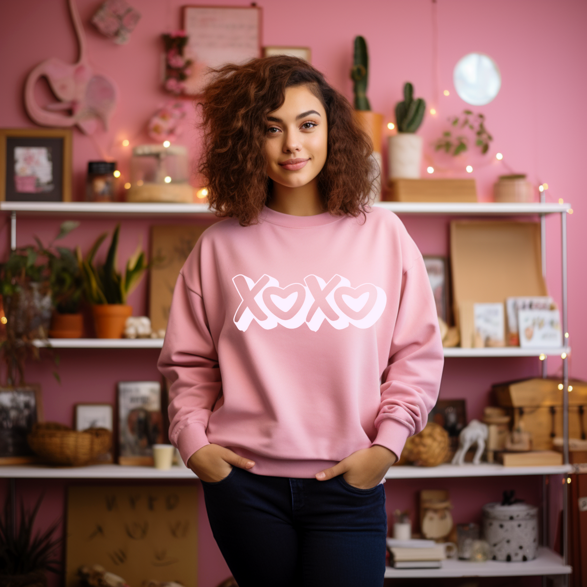 XOXO Valentine's Day Hoodie - Hugs and Kisses Heart Design