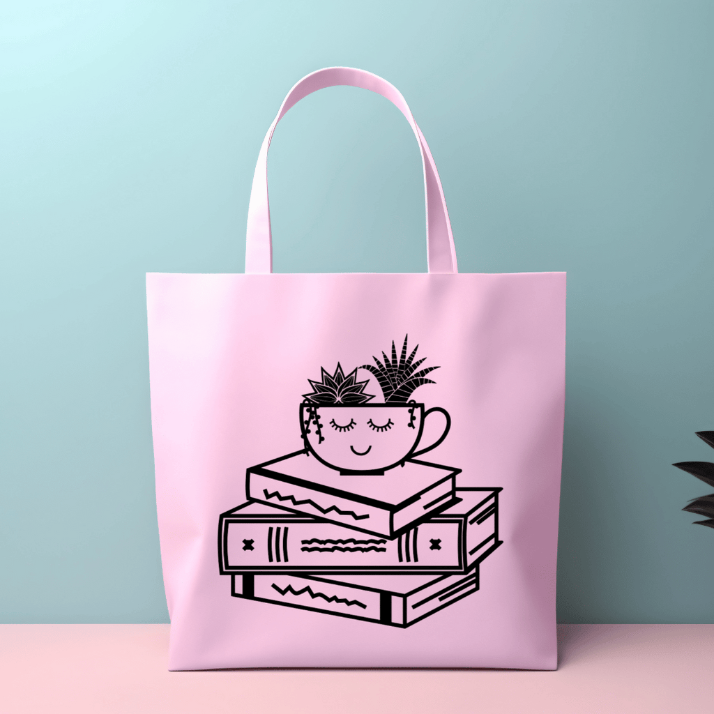 Succulents and Books Tote Bag