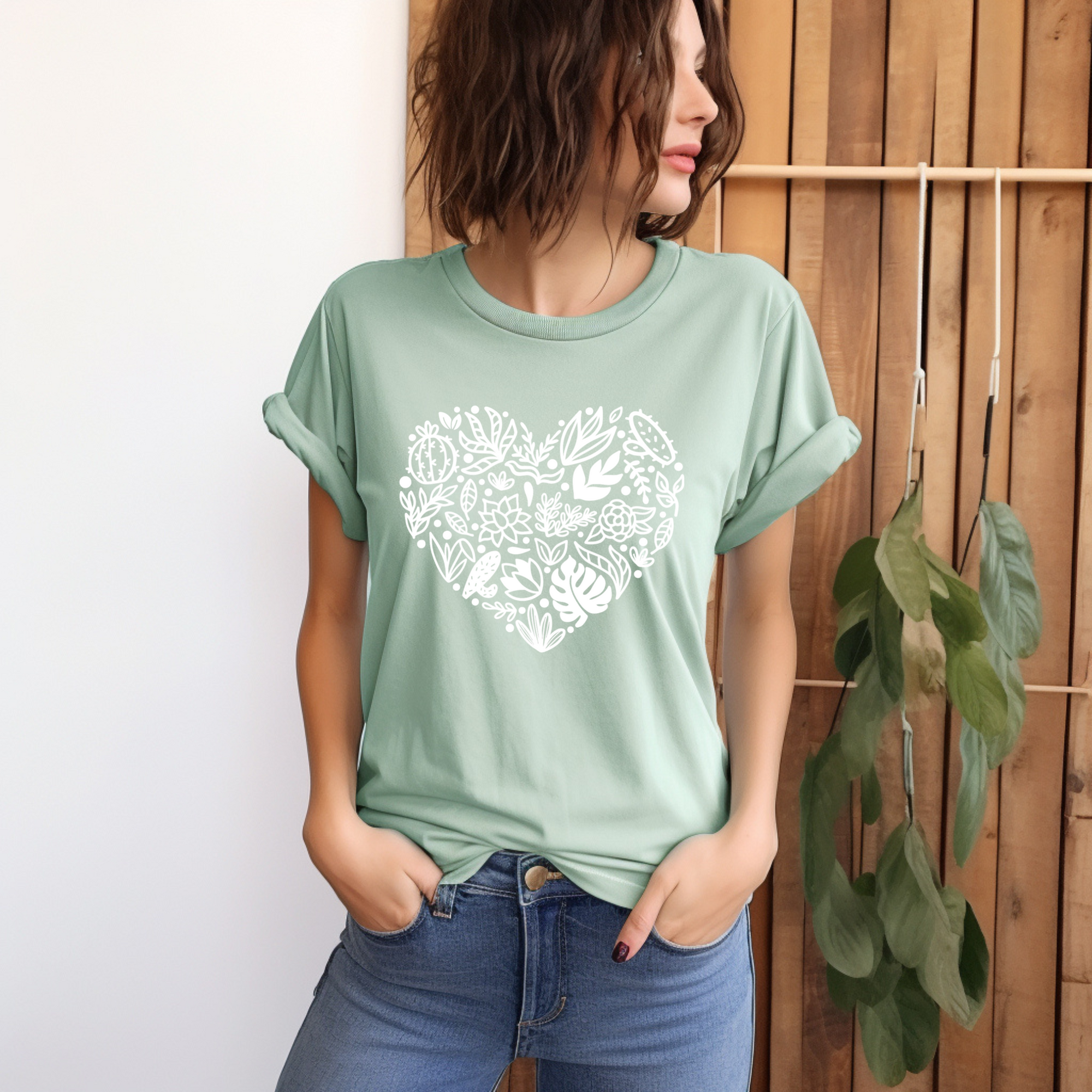 Botanical Heart Plant Lover T-Shirt