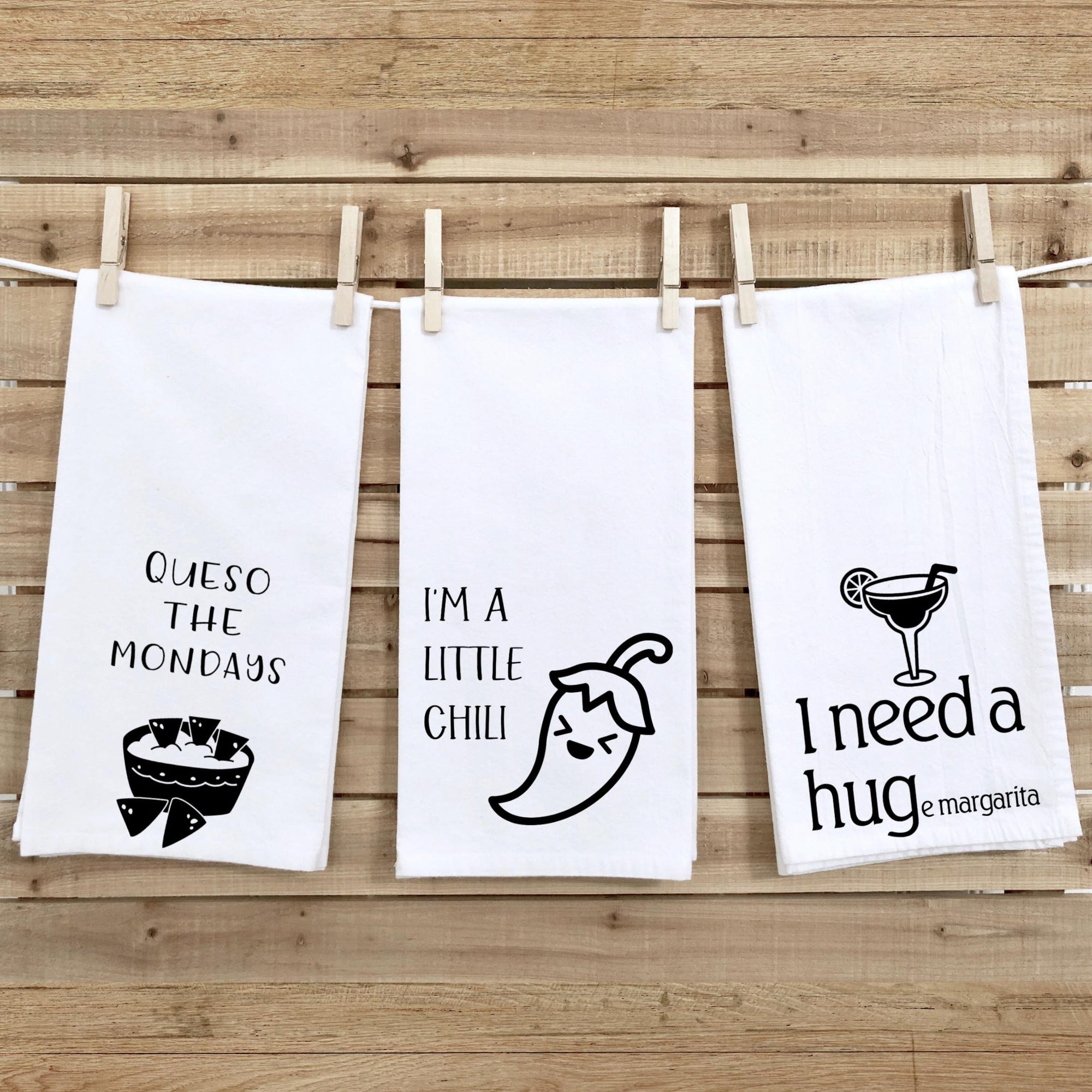 Set of 3 Funny Fiesta Mexican Flour Sack Tea Towels
