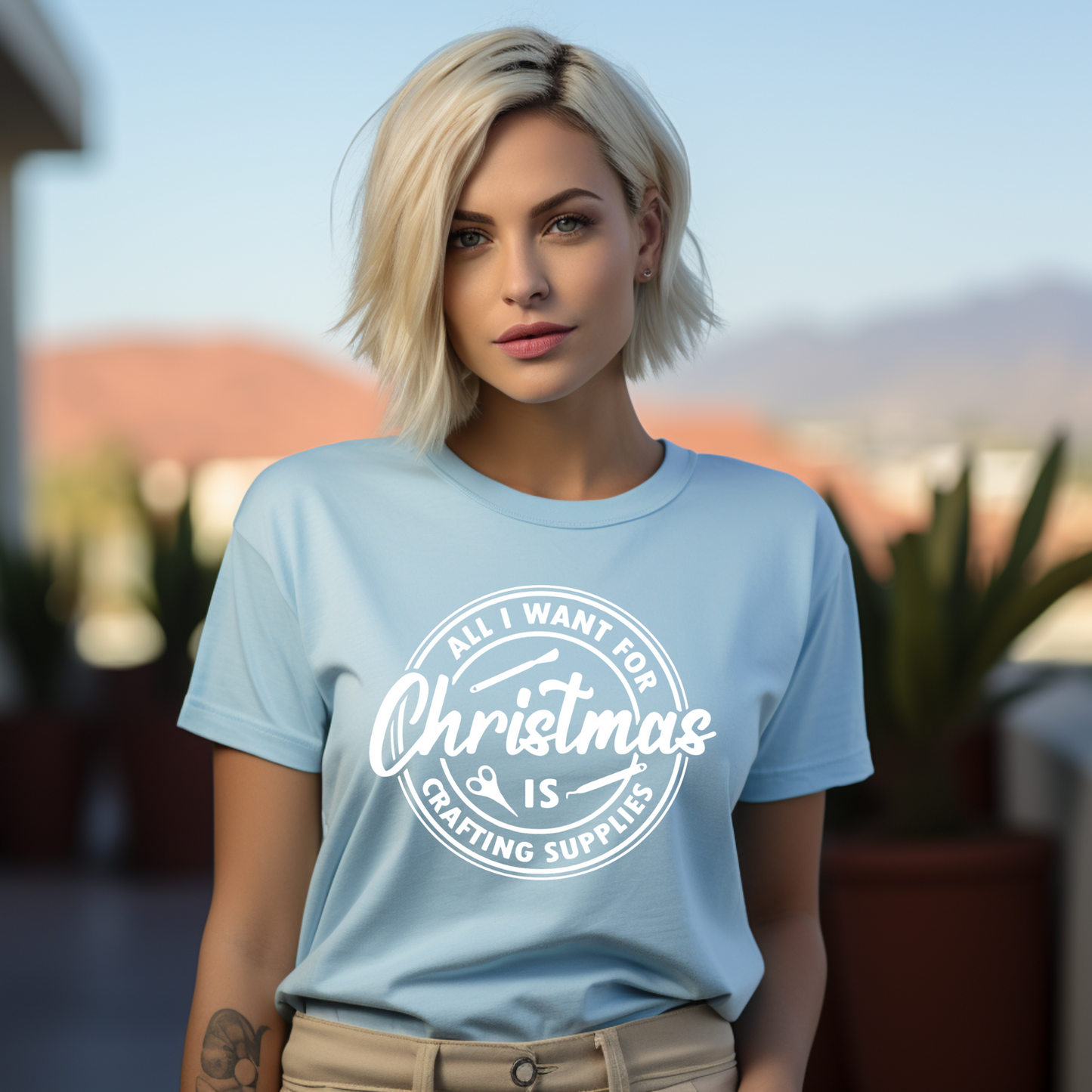 All I Want for Christmas Is Craft Supplies T-Shirt | Funny Holiday Gift for Crafters