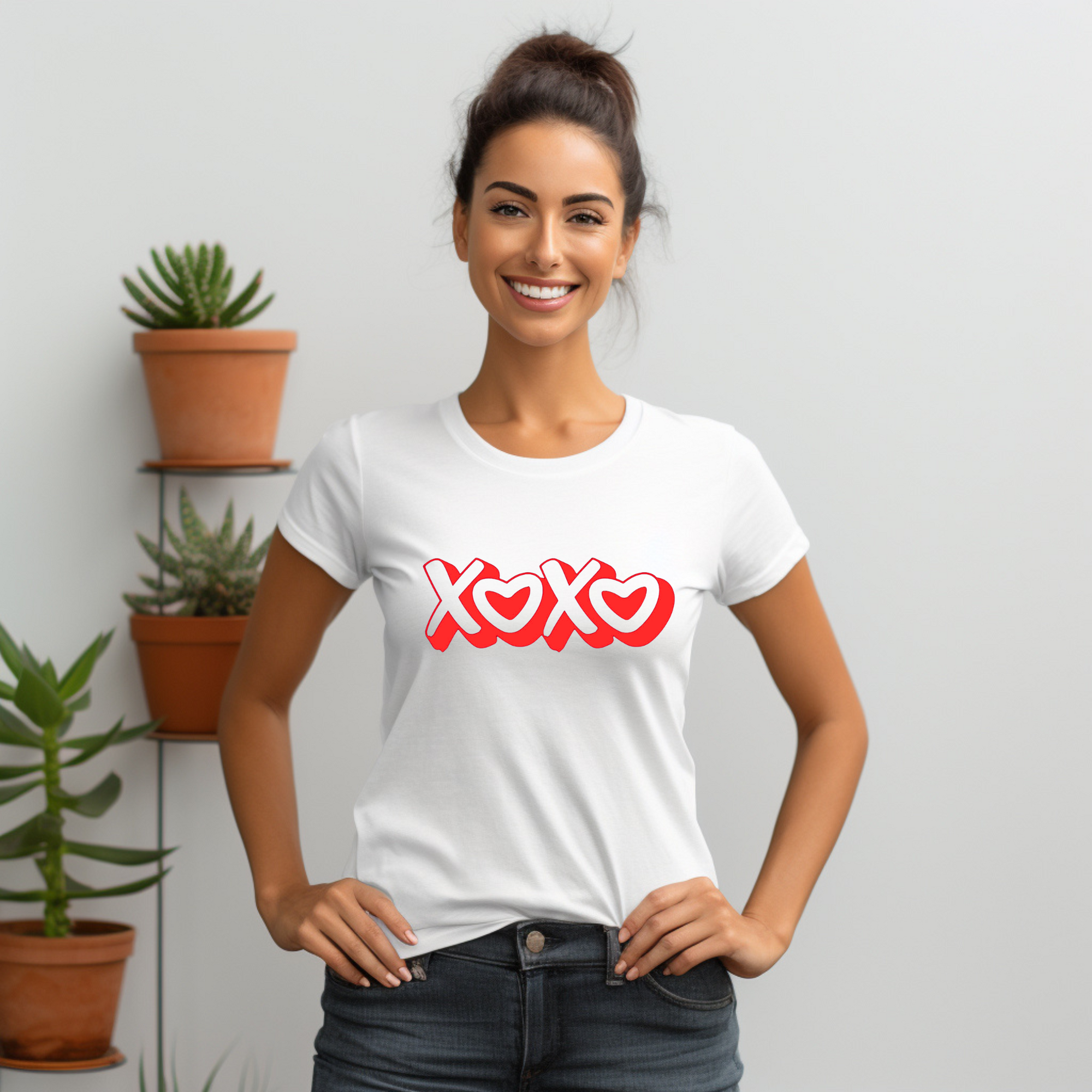 XOXO Valentine's Day T-Shirt - Hugs and Kisses Heart Design