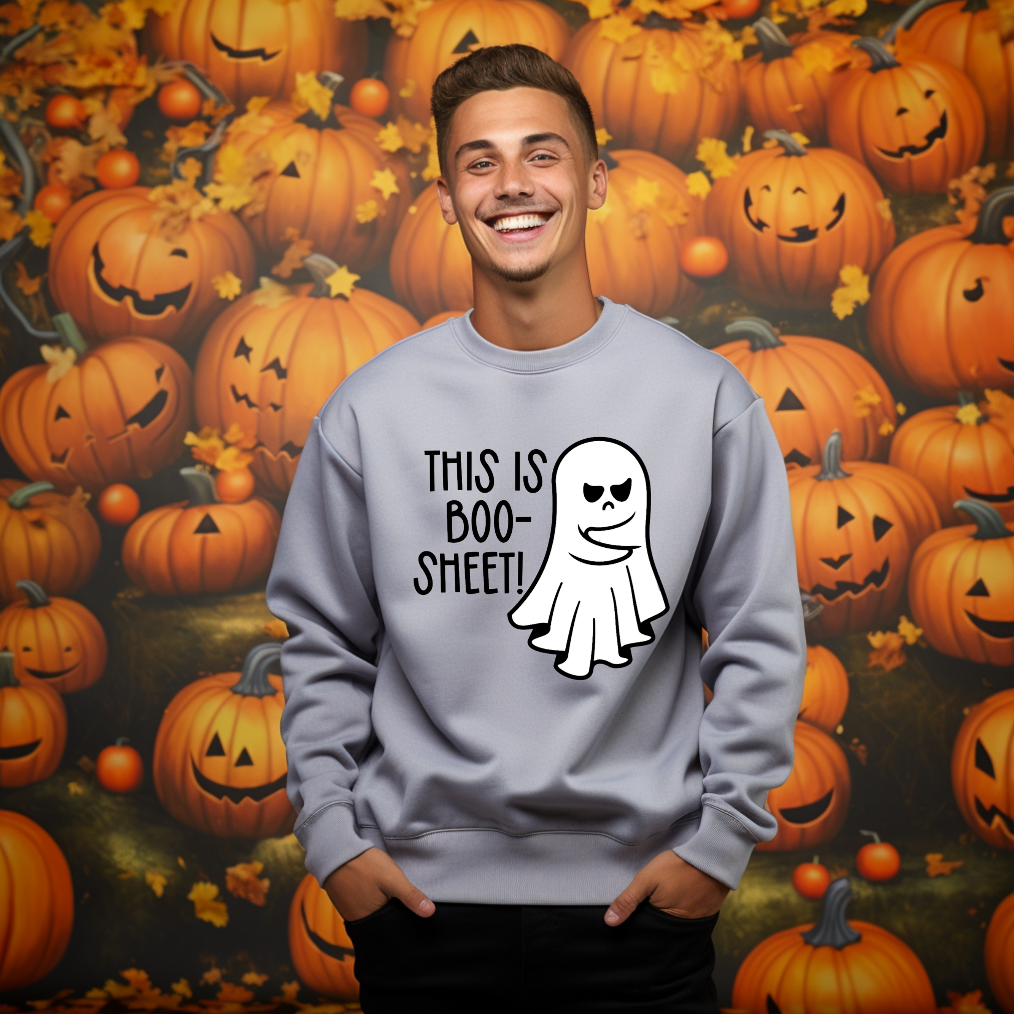 This Is Boo-Sheet! Ghostly Pun Halloween Sweatshirt