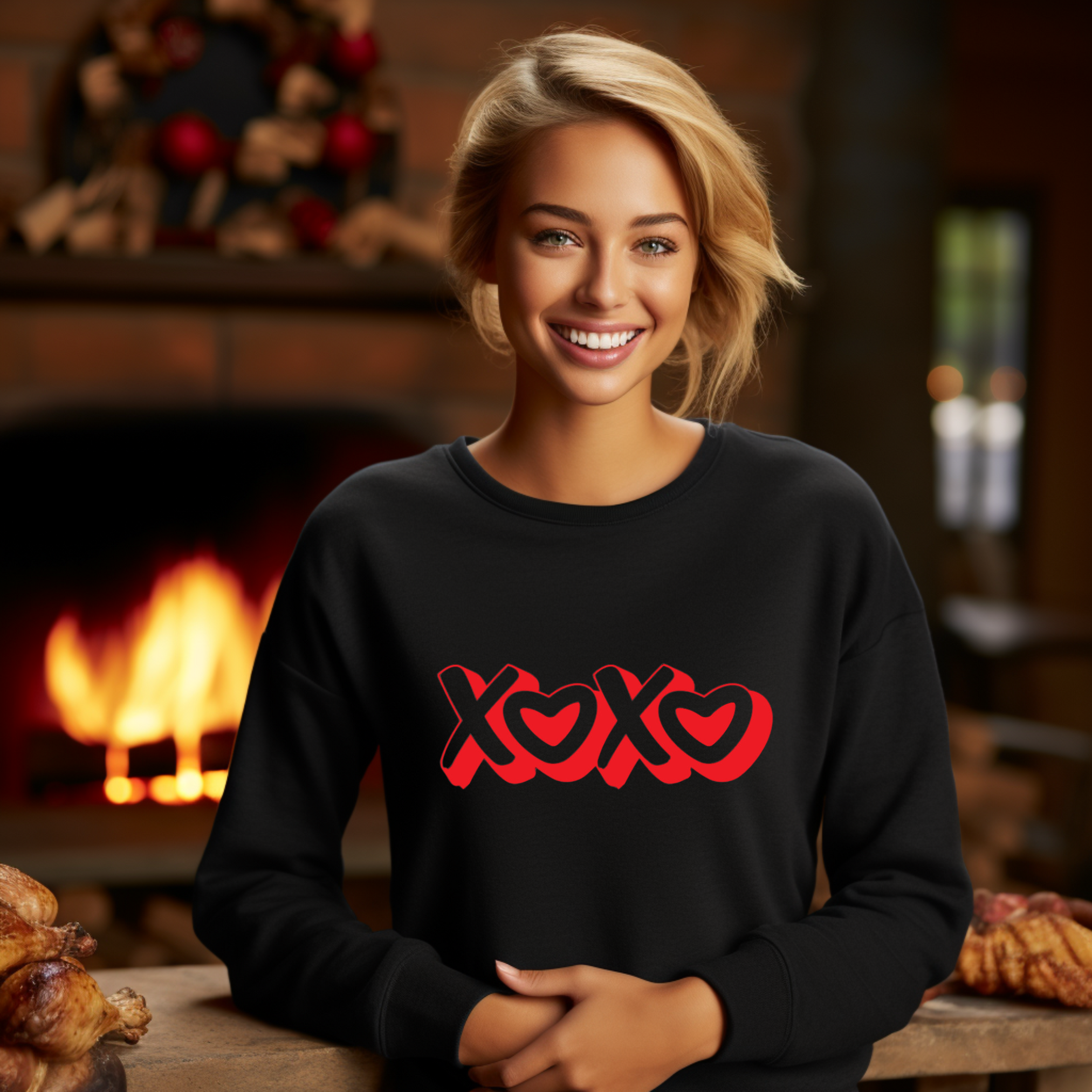 XOXO Valentine's Day Hoodie - Hugs and Kisses Heart Design