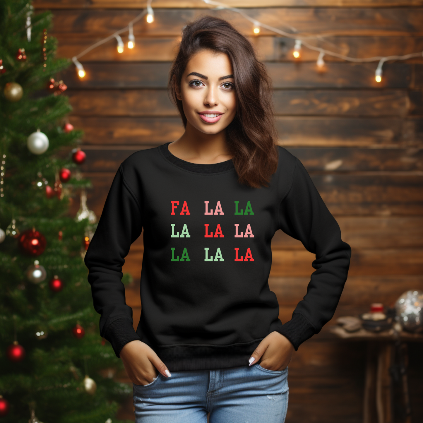 Fa La La La La Festive Christmas Shirt, Festive, Holiday, Christmas Party, Cheer, Gift