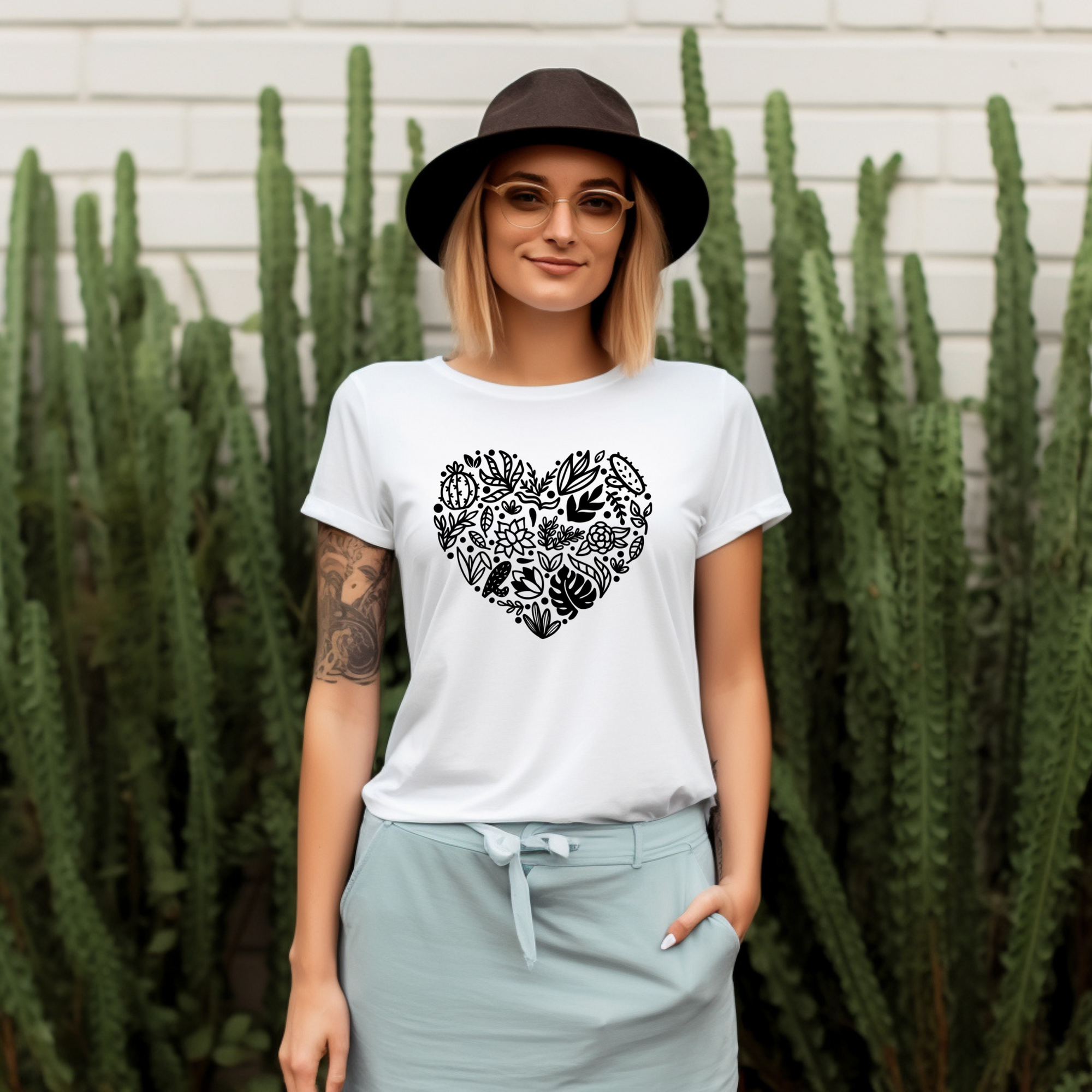 Botanical Heart Plant Lover T-Shirt