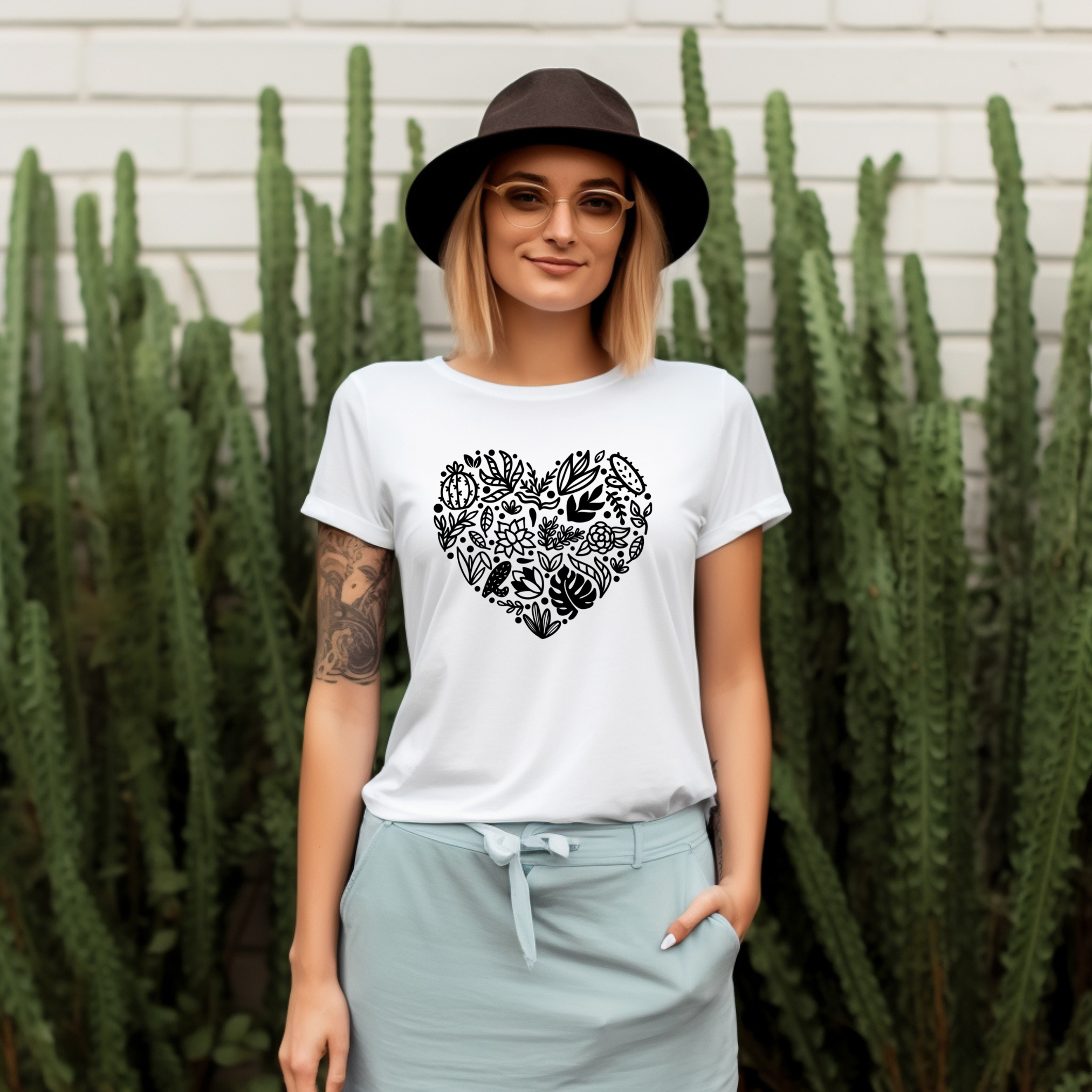 Botanical Heart Plant Lover T-Shirt