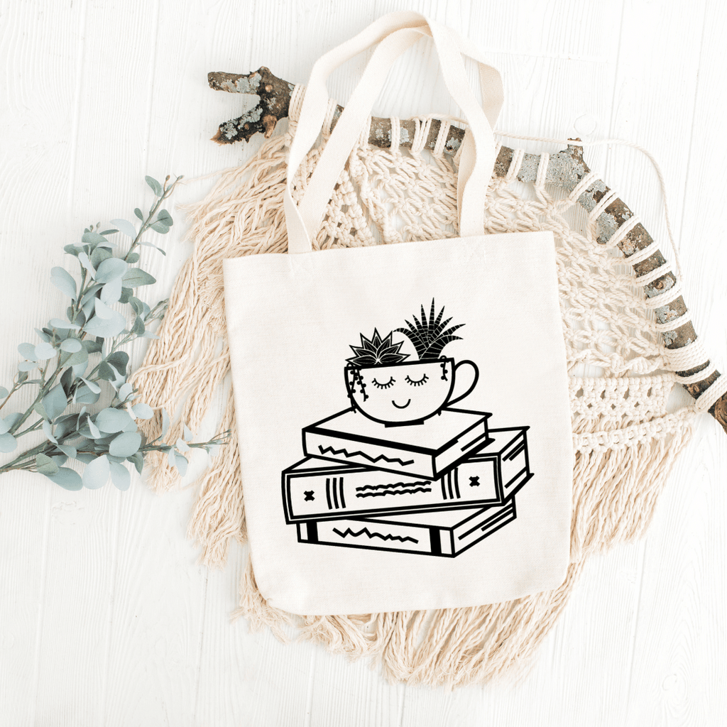 Succulents and Books Tote Bag