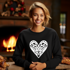 Scandinavian Folk Heart Sweatshirt - Nordic Valentine Love