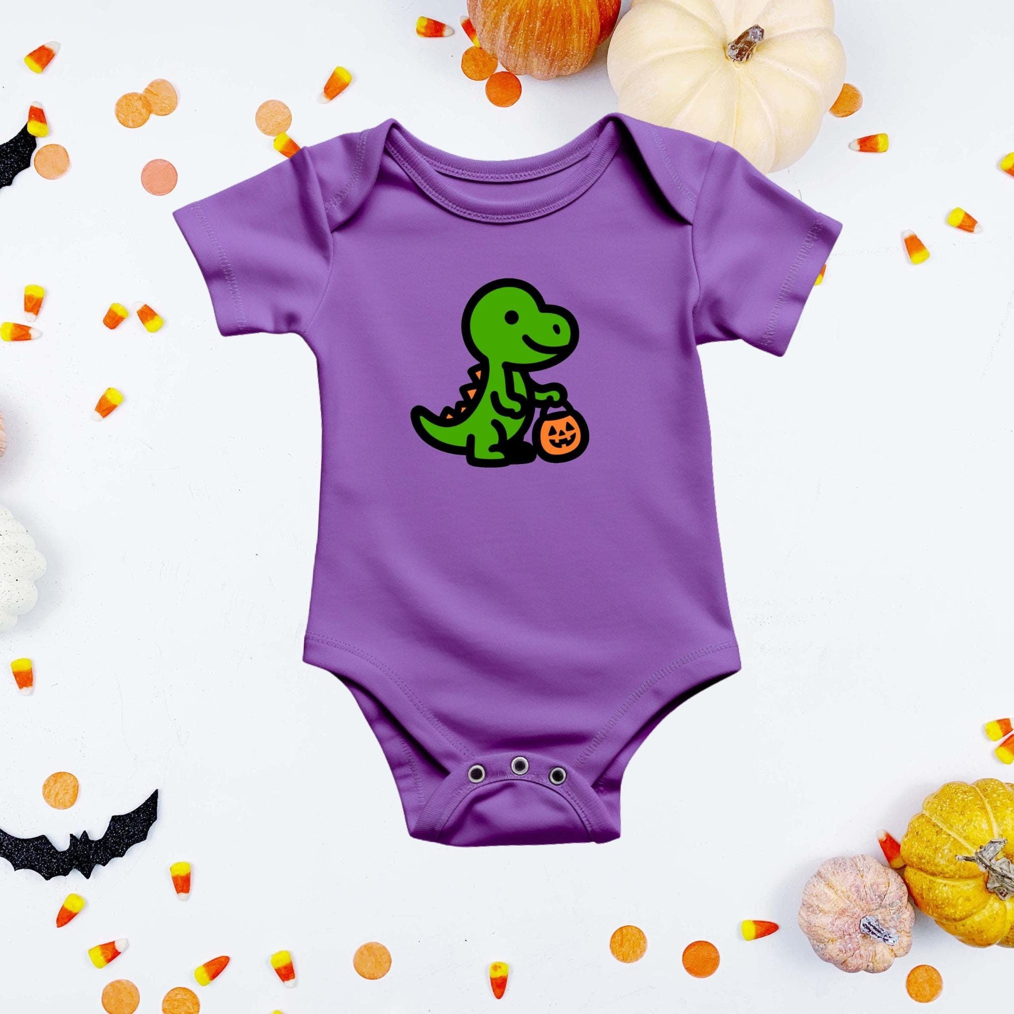 Halloween Trick-or-Treat Dinosaur Baby Bodysuit
