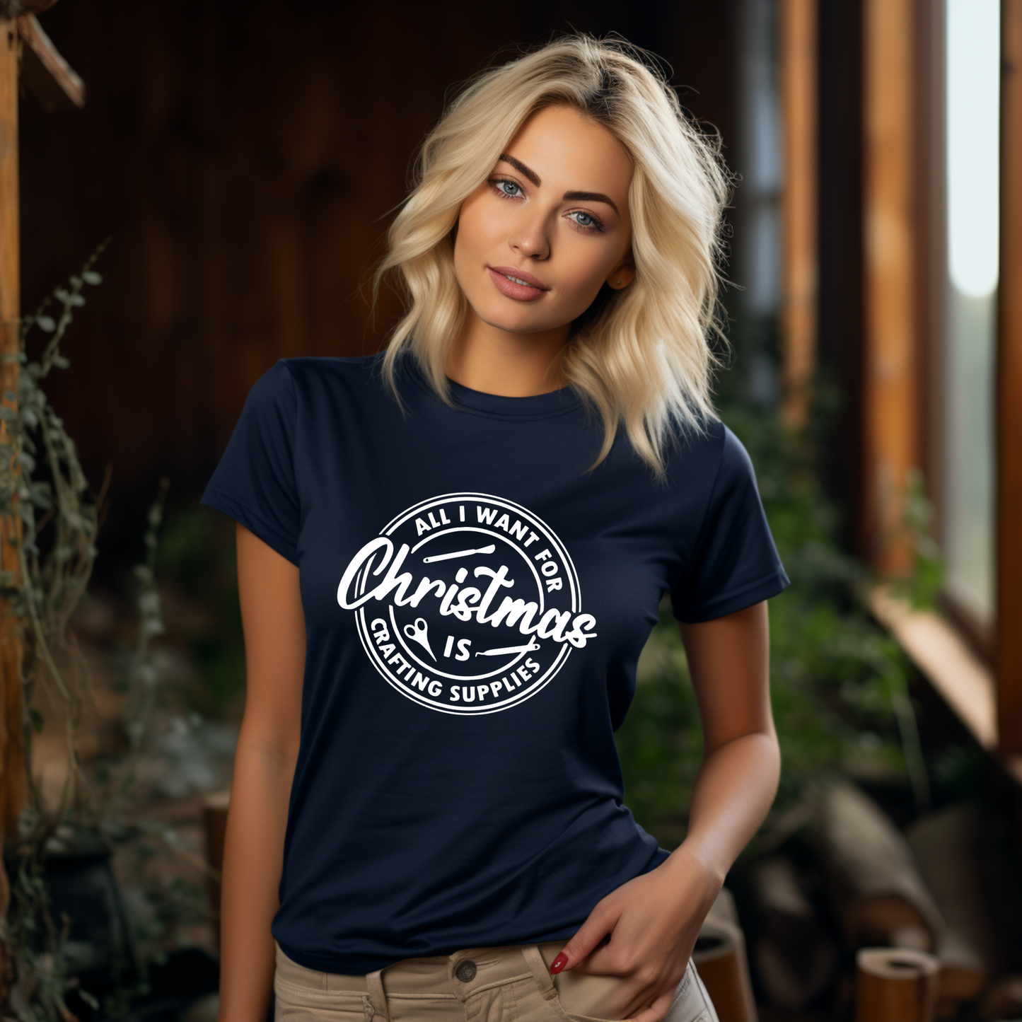 All I Want for Christmas Is Craft Supplies T-Shirt | Funny Holiday Gift for Crafters