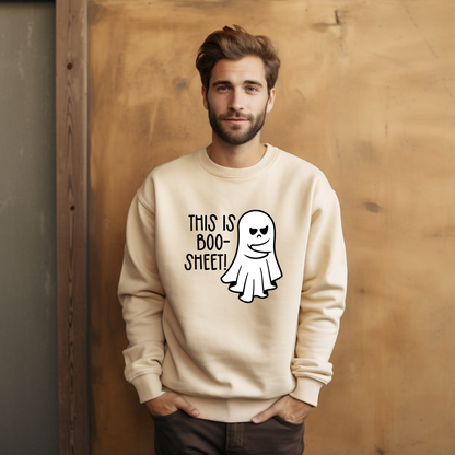 This Is Boo-Sheet! Ghostly Pun Halloween Sweatshirt | Spooktacular | Women | Men | Gender-neutral | Cute | Funny |