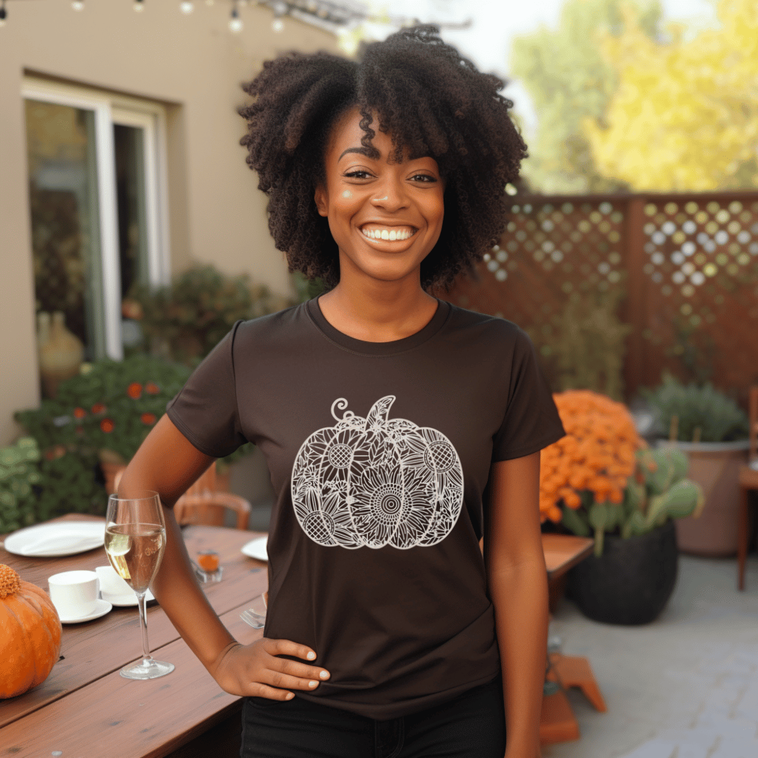 Floral Pumpkin Mandala T-Shirt