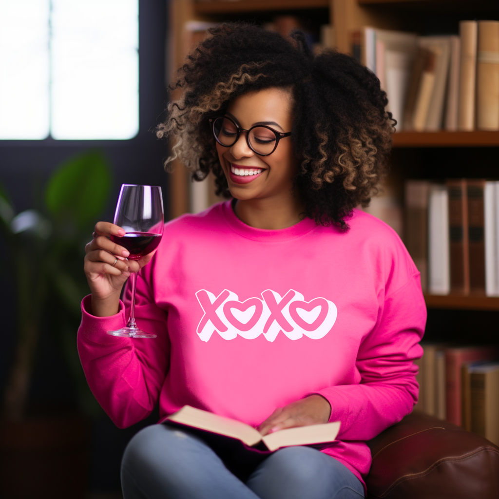 XOXO Valentine's Day Hoodie - Hugs and Kisses Heart Design