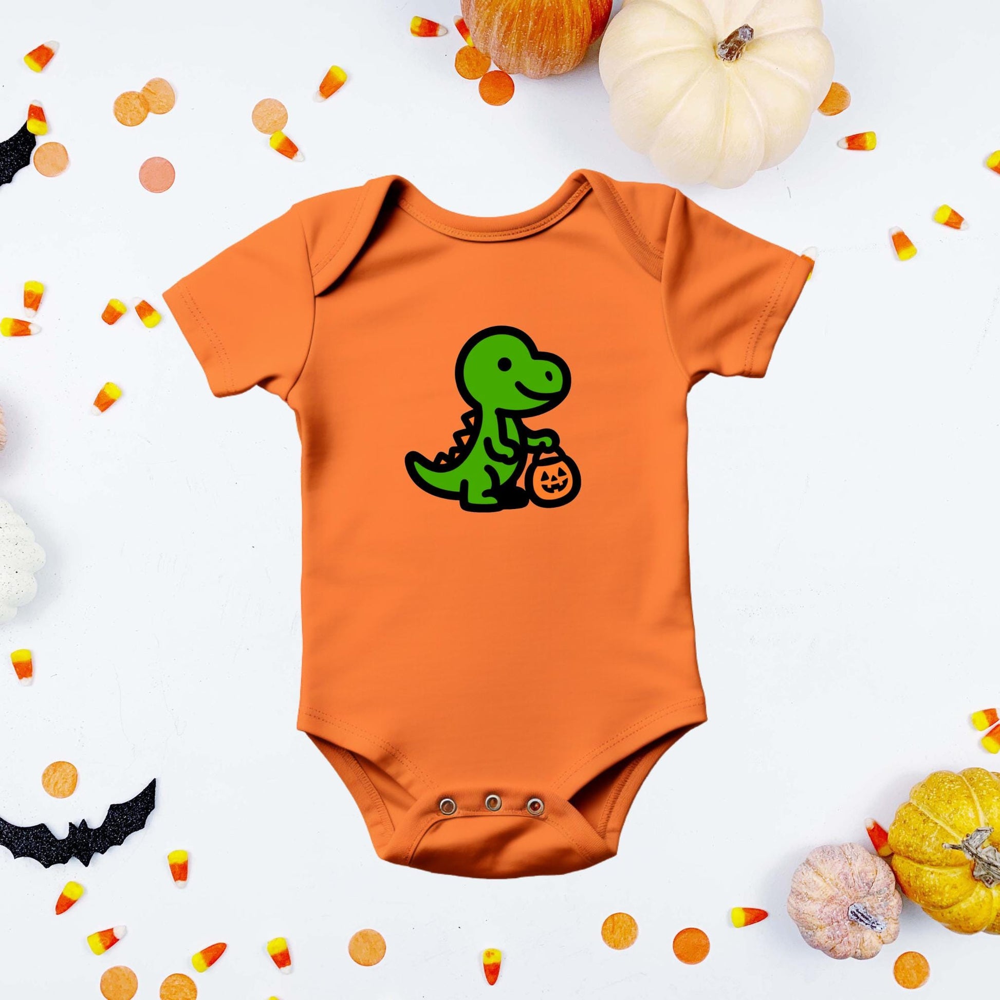 Halloween Trick-or-Treat Dinosaur Baby and Toddler Onesie