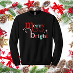 Merry and Bright Christmas Sweatshirt - Pastel Holiday Sweatshirt for Women | Festive and Cute Winter Top