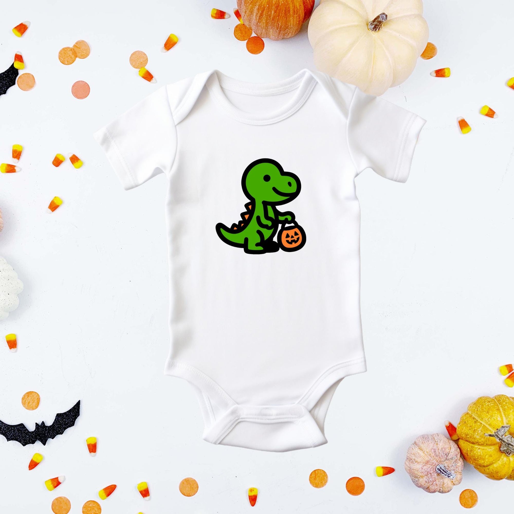 Halloween Trick-or-Treat Dinosaur Baby Bodysuit