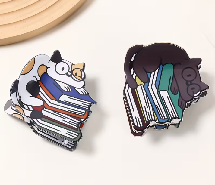 Cat Book Hair Clip For Readers & Cat Lovers