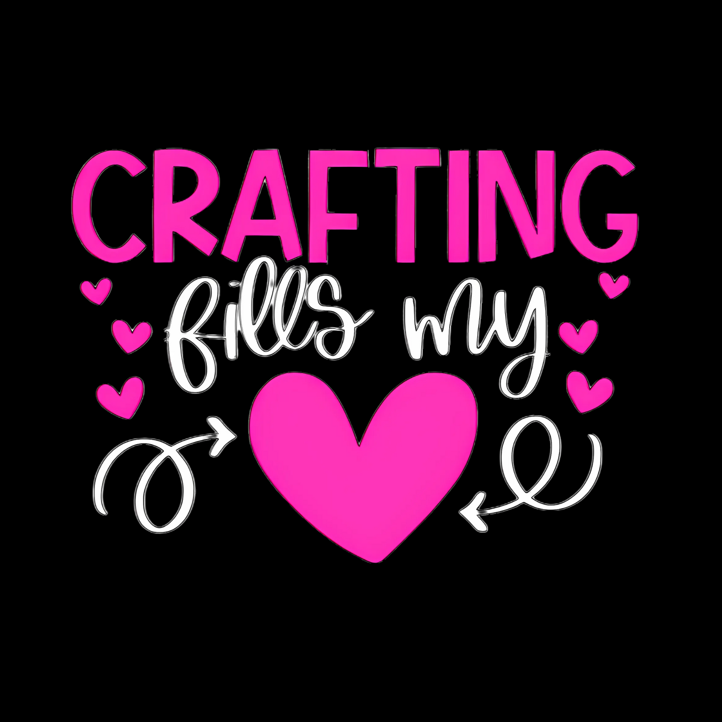 Crafting Fills My Heart T-Shirt - Pink Hearts DIY Crafter Shirt