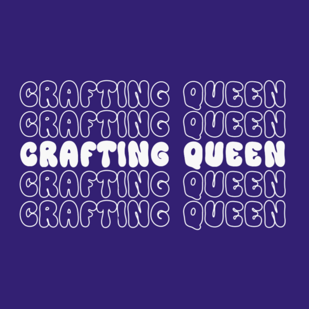 Crafting Queen Retro Shadow Text T-Shirt