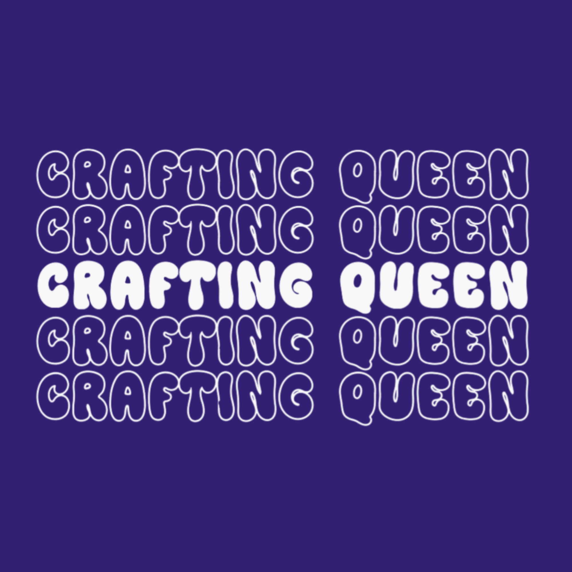 Crafting Queen Retro Shadow Text T-Shirt