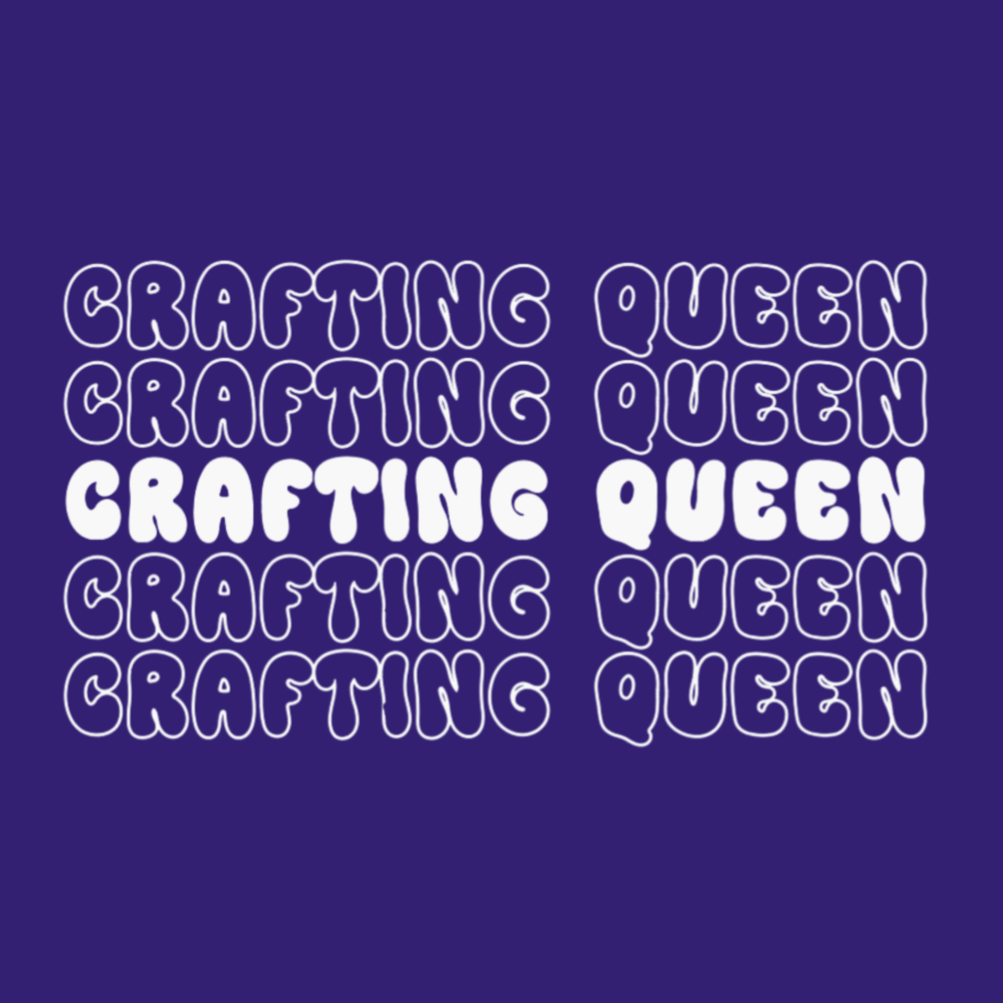 Crafting Queen Retro Shadow Text T-Shirt