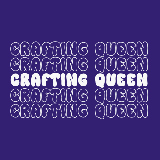 Crafting Queen Retro Shadow Text T-Shirt