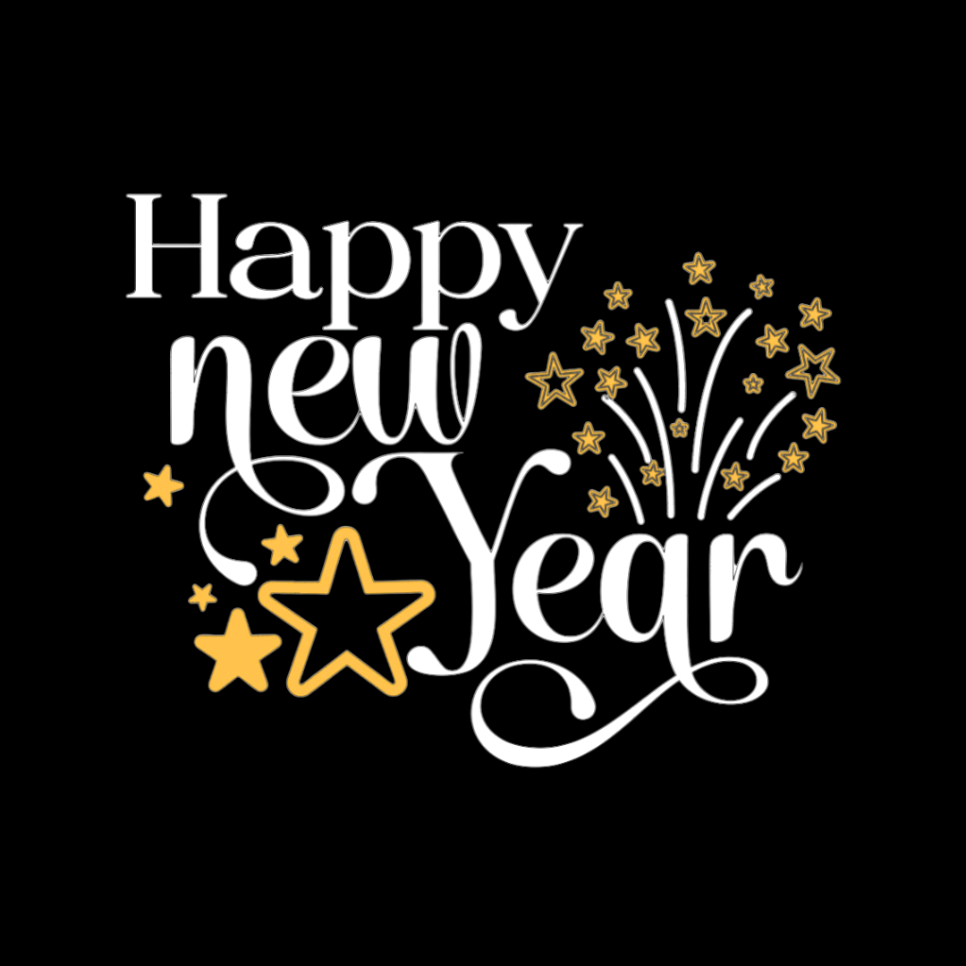 Happy New Year Gold Stars and Fireworks Sweatshirt